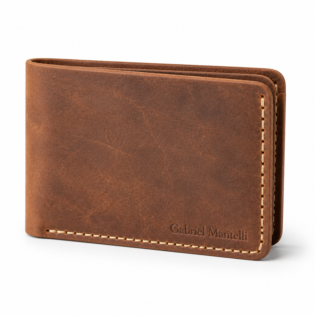 Horizontal Bifold Wallet in Cognac - angle
