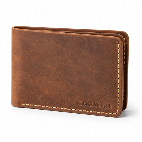 Horizontal Bifold Wallet in Cognac - angle