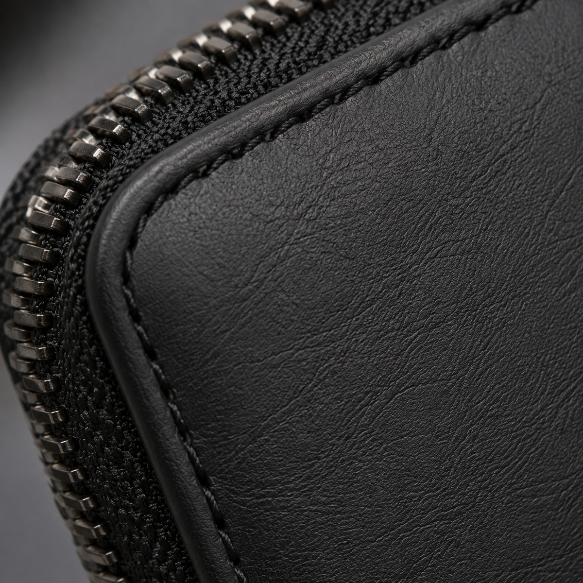 Zip-Around Wallet in Black - macro