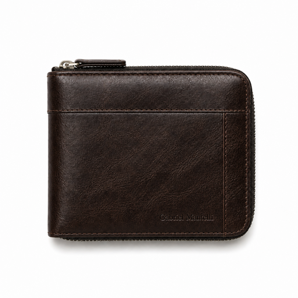 Zip-Around Wallet in Dark Brown - hero
